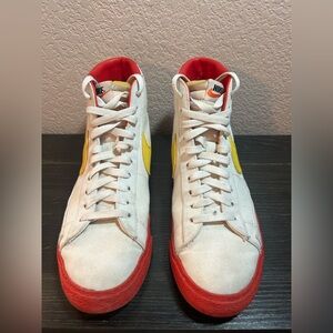 Nike By You Blazer Mid Shoes Sneakers Red White Yellow CW4649-993 Men Size 9.5